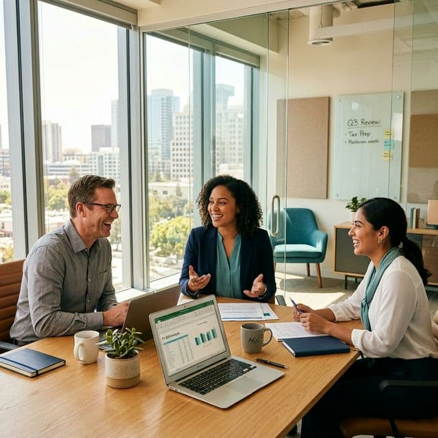 Growth-focused business owners in a planning meeting